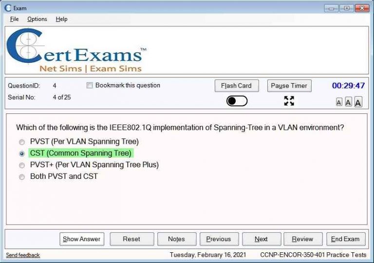 CCNP ENCOR 350-401 Practice Test – CertExams Blog