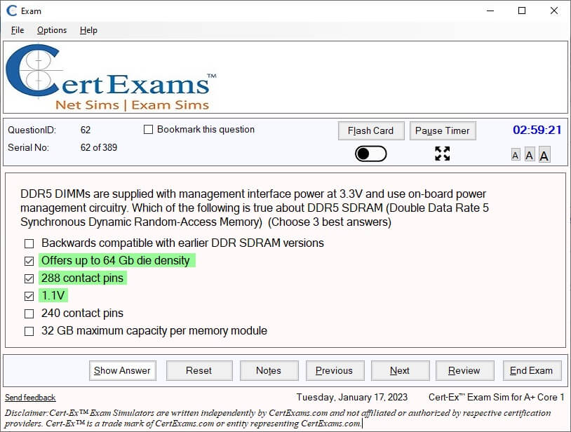 Exam CORe Format