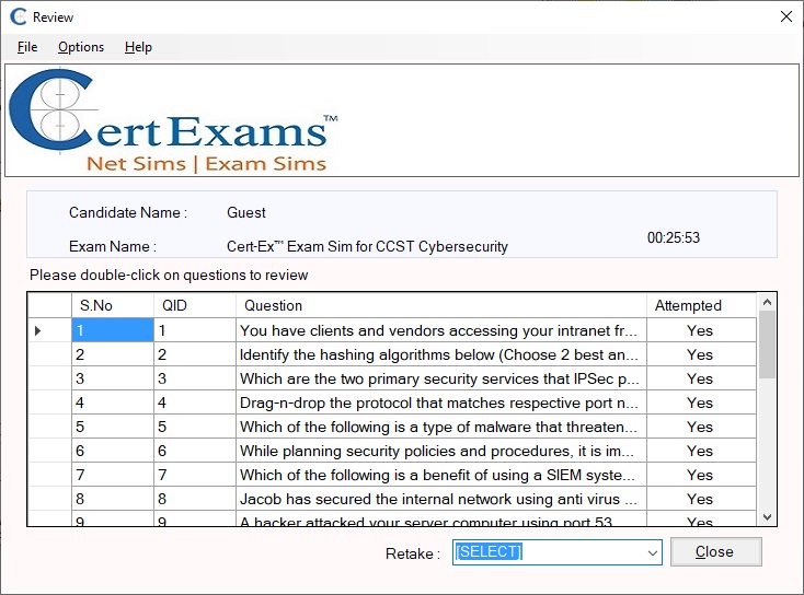 Cert-Ex™ Exam Simulator For CCST Cybersecurity Download